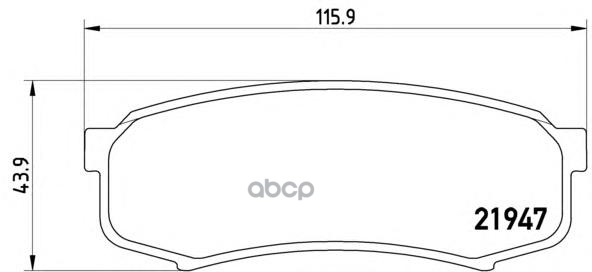 Колодки тормозные (Сзади) Lexus RX 00-03 / Mitsubishi Pajero 06-20 Brembo арт. P83024