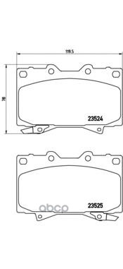 Колодки тормозные (Спереди) Toyota Land Cruiser (J100) 95-23 / Lexus LX 98-07 Brembo арт. P83048