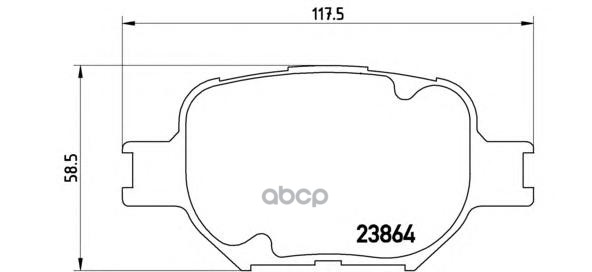 Колодки тормозные дисковые передн. TOYOTA (FAW) COROLLA EX (E120) 05/07-12/17 / TOYOTA (FAW) CROWN Brembo арт. p83054