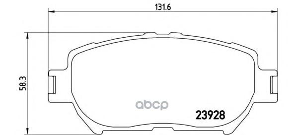 Колодки тормозные дисковые передн. TOYOTA CAMRY Saloon (_V3_) 08/01-11/06 / TOYOTA CROWN (_S20_) 02/ Brembo арт. p83062