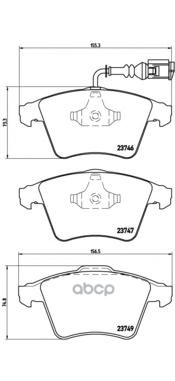 Колодки тормозные дисковые передн. VW MULTIVAN V (7HM  7HN  7HF  7EF  7EM  7EN) 04/03-08/15 / VW TR Brembo арт. p85082