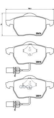 Колодки тормозные (Спереди) Audi A4 99-09 / A6 94-10 Brembo арт. P 85 085