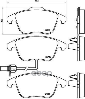 Колодки тормозные дисковые передн. серии Brembo Xtra AUDI A4 (8K2  B8) 08/07-12/15 / AUDI A4 Allroad Brembo арт. p85113x