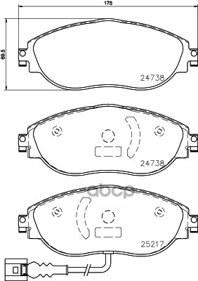 Колодки тормозные дисковые передн. AUDI A3 (8V1  8VK) 04/12-> / AUDI A3 Convertible (8V7  8VE) 10/1 Brembo арт. p85144