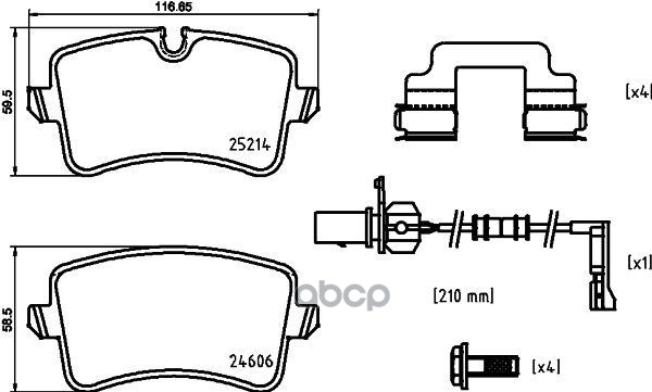 Колодки Задние Audi A4(B8)/A6(C7)/A7/Porsche Macan 14-> Brembo P85150 Brembo арт. P85150