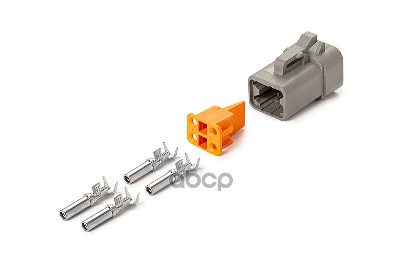 Разъем Deutsch DTP06-4S (4pin) 4 контакта под сечение провода 0.5-0.8 кв.мм для GAZ, КАМАЗ, МАЗ, УРА CARGEN арт. AX8404S