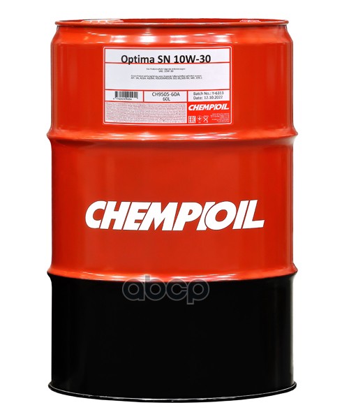 CHEMPIOIL 10W-30 Optima Sn, A3/B3 60Л (Полусинт. Мотор. Масло)
