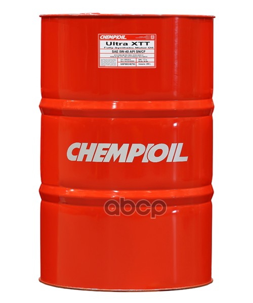 CHEMPIOIL 5W-40 Ultra Xtt Sn/Cf(Ch-4), A3/B4, 208Л (Синт. Мотор. Масло)