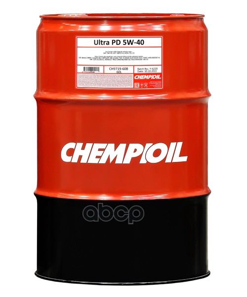 CHEMPIOIL 5W-40 Ultra Pd Api Sn/ Ch-4, C2/ C3 60Л (Синт. Мотор. Масло)