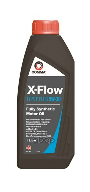 COMMA Масло моторное синт COMMA X-FLOW TYPE F PLUS 5W30 1л ACEA A1/B1, API SL/CF, FORD WSS-M2C913-B XFFP1L