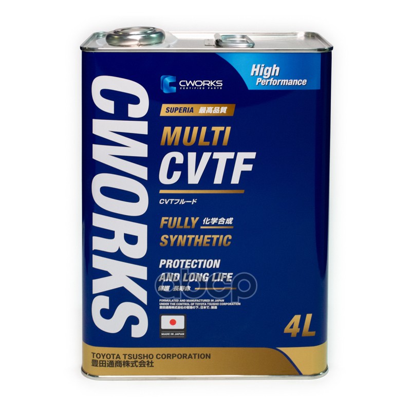 Масло трансмиссионное синтетическое Superia Multi CVTF 4л CWORKS арт. A22SR2004