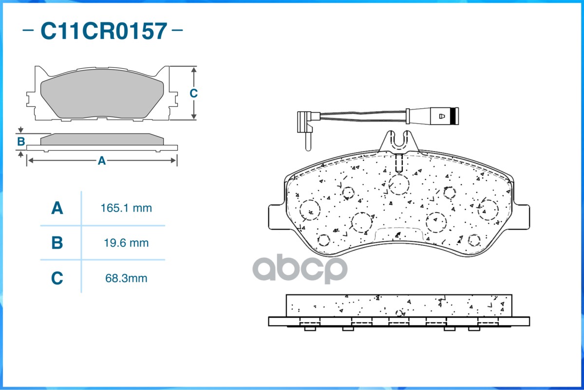 Тормозные колодки передние Low Metallic C11CR0157 CWORKS арт. C11CR0157