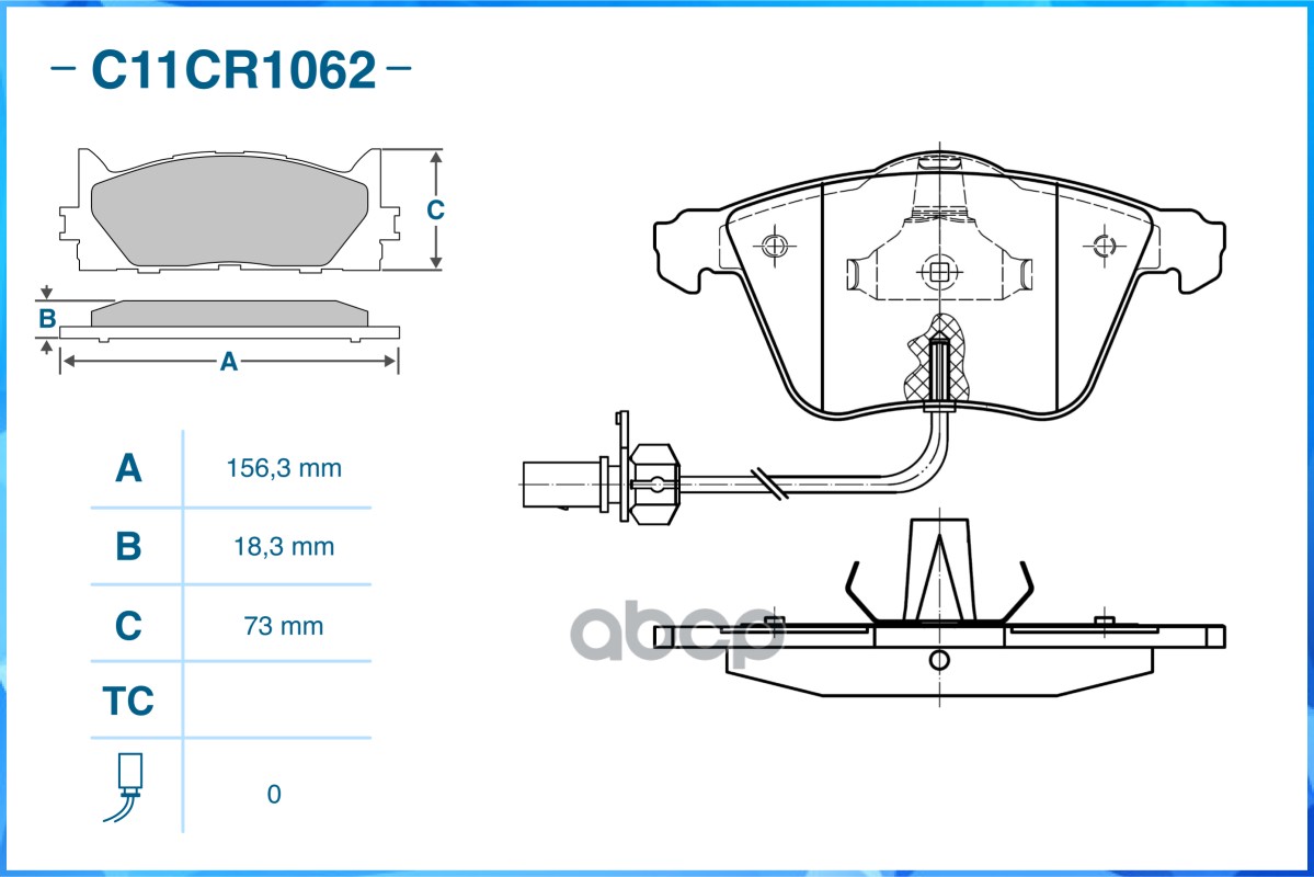 Колодки Тормозные Передние, Low Metallic, Mazda CWORKS арт. C11CR1062