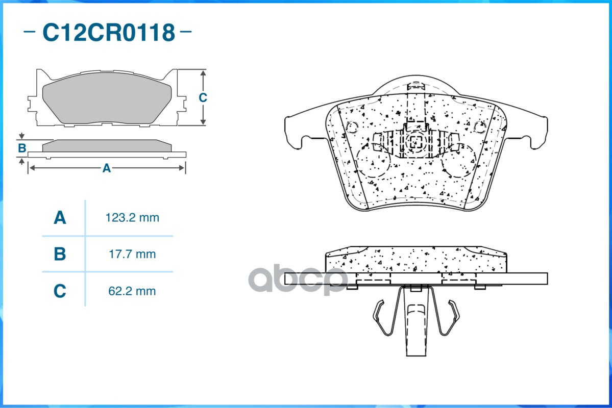 Тормозные колодки задние Low Metallic C12CR0118 CWORKS арт. C12CR0118