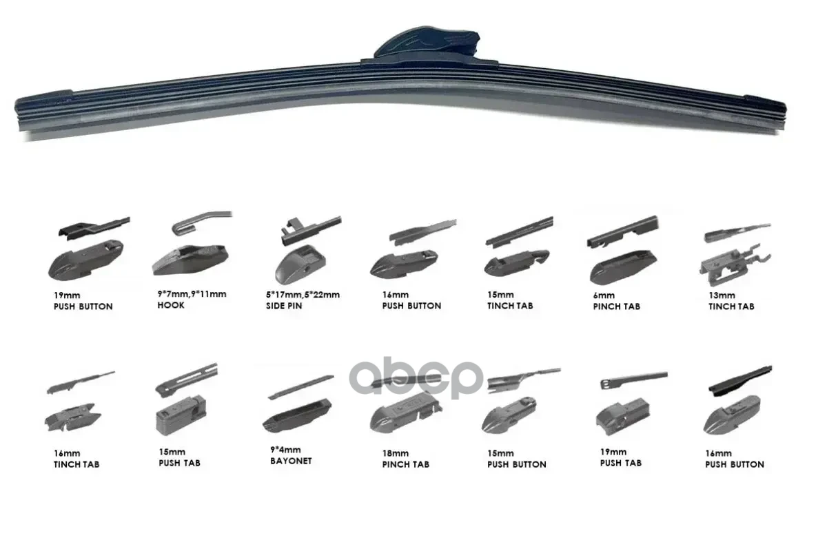 Щетка стеклоочистителя с адаптерами 20"/500 mm бескаркасная D20CR0020 CWORKS арт. D20CR0020