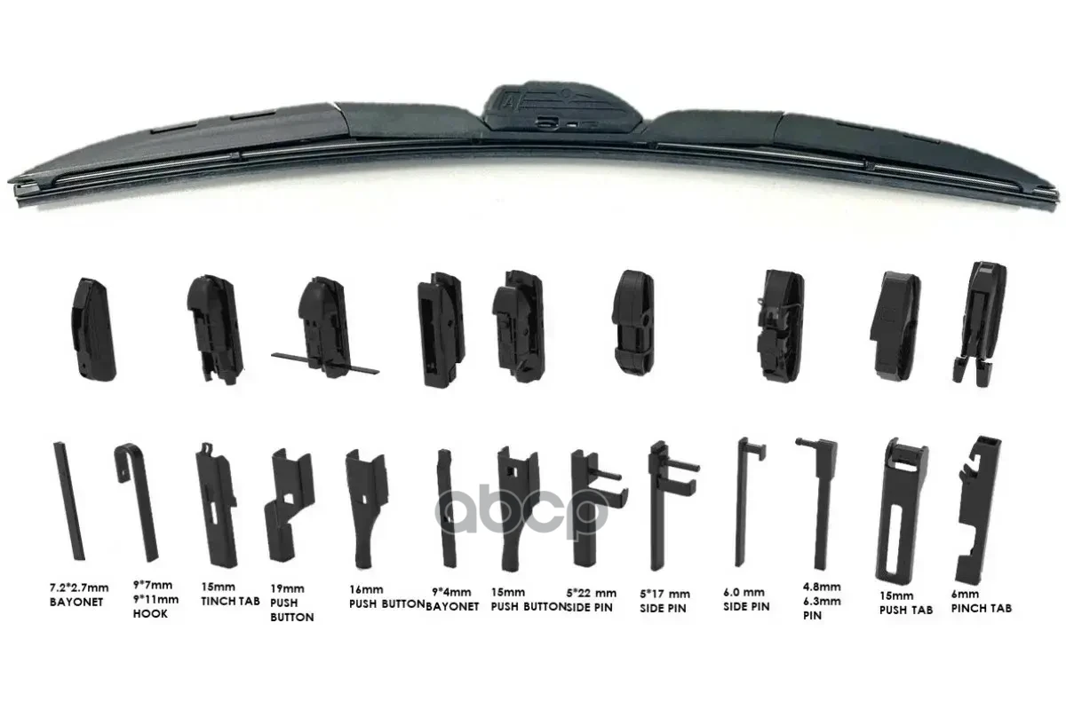 Щетка стеклоочистителя с адаптерами 14"/350 mm гибридная D24CR0014 CWORKS арт. D24CR0014