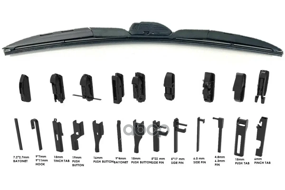 Щетка стеклоочистителя с адаптерами 17"/430 mm гибридная D24CR0017 CWORKS арт. D24CR0017