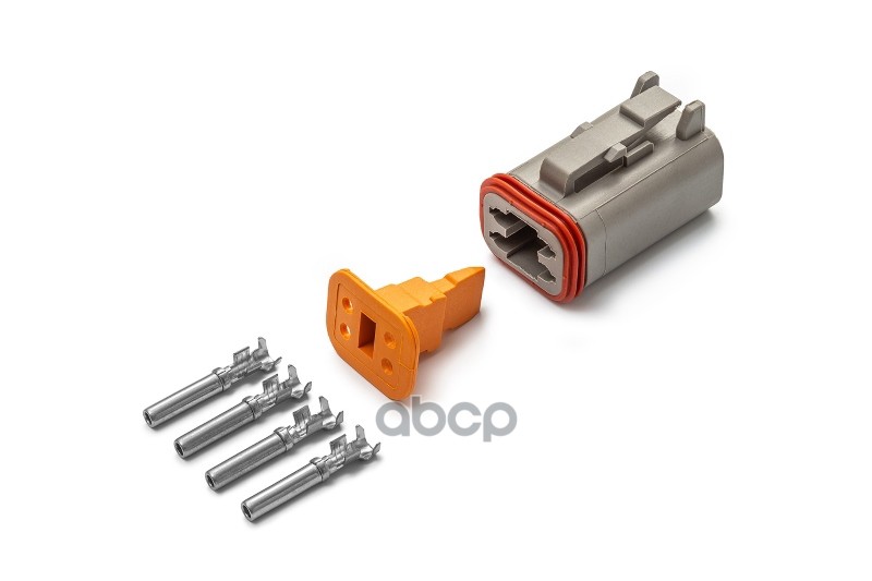 Разъем Deutsch DT06-4S (4pin) 4 контакта под сечение провода 0.5-0.8 мм? для ГАЗ, КАМАЗ, МАЗ, УРАЛ, CARGEN арт. AX8134S