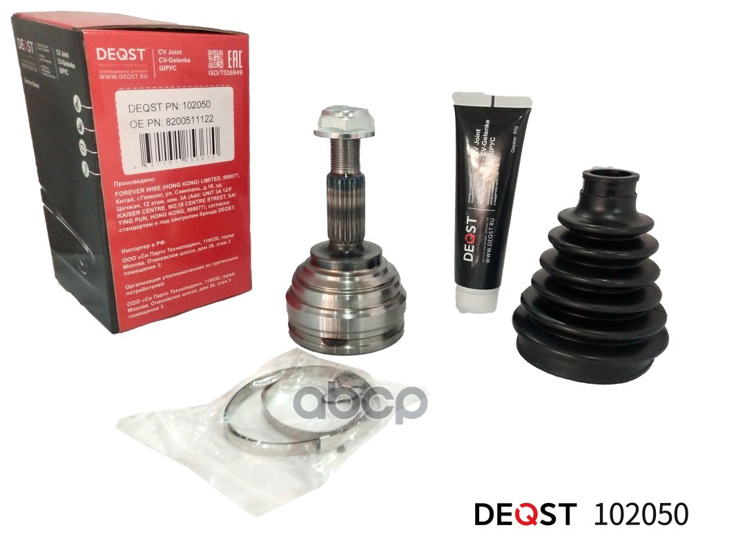 ШРУС RENAULT MEGANE 1.4-1.6 03- нар. DEQST арт. 102050