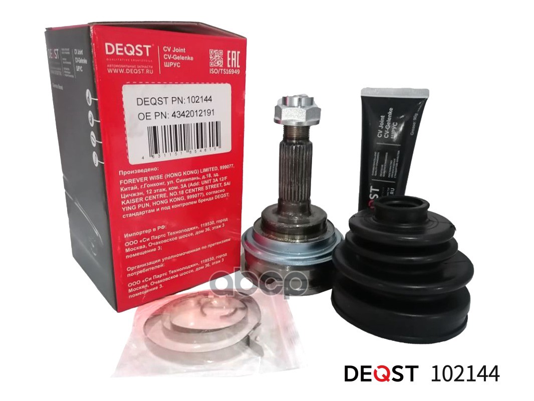 ШРУС TOYOTA RAV 4/COROLLA/CAMRY 1.8/2.0 102144 DEQST арт. 102144