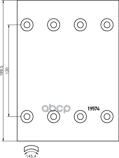 Накладка Тормозная Std 300*200 Bpw/Saf/Kassbohrer DON арт. BC801Y7340