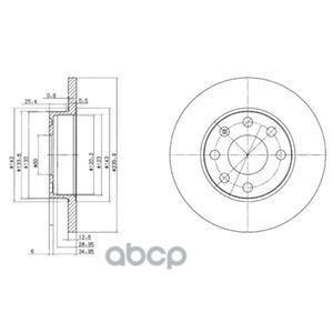 Диск тормозной (2 шт в уп) цена за 1шт. Delphi арт. BG2148