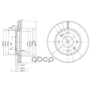 Диск тормозной (2 шт в уп) цена за 1шт. Delphi арт. BG2444