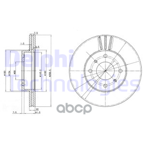Диск тормозной (2 шт в уп) цена за 1шт. Delphi арт. BG2567