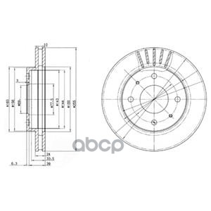 Диск тормозной (Спереди) Mitsubishi Lancer 95-10 / Aspire 98-02 Delphi арт. BG2763