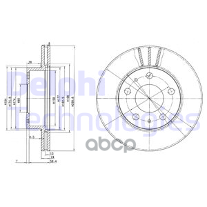 Диск тормозной (2 шт в уп) цена за 1шт. Delphi арт. BG2847