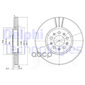 Диск тормозной (2шт/уп) FR Delphi арт. BG3035C