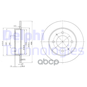 Диск тормозной задний DELPHI BG3070 Delphi арт. BG3070