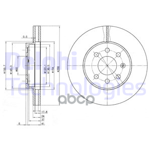 Диски торм.пер.CHEVROLET LACETTI 1.4-1.8L  2000= Delphi арт. BG3334