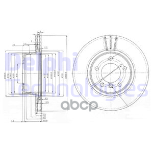 Диск Торм Bmw 5 (E60  E61) Delphi арт. bg3870
