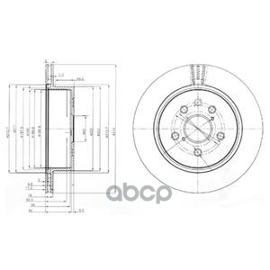 Диск тормозной (Сзади) Toyota Crown 03-18 / Lexus GS 05-12 Delphi арт. BG4024
