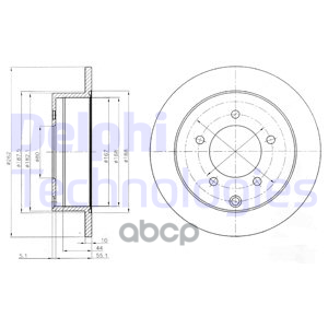 Диск тормозной (2 шт в уп) цена за 1шт. Delphi арт. BG4198