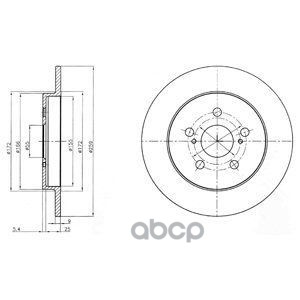 Диск Тормозной (Сзади) Toyota Corolla (E150,E180) 06-19 / Prius (Zvw30,Zvw50) 09-23 / Ractis 10-16 / Delphi арт. BG4201C