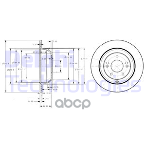 Диск тормозной (2 шт в уп) цена за 1шт. Delphi арт. BG4335