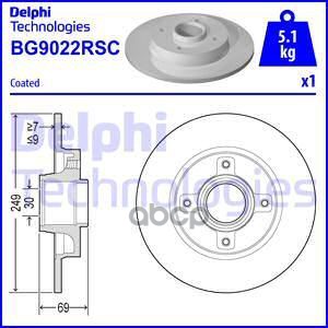 Диск тормозной задний с подшипником Delphi арт. BG9022RSC