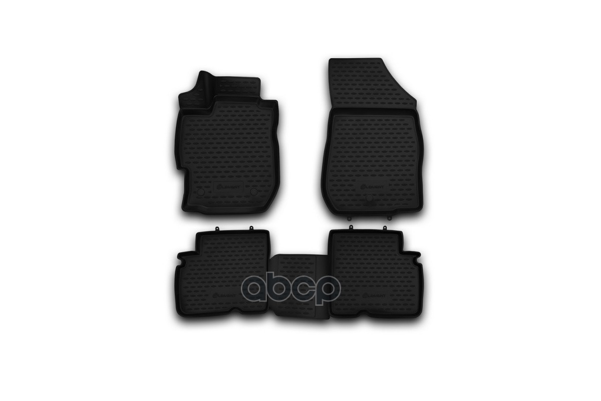 Комплект Резиновых Автомобильных Ковриков 3D В Салон Nissan Almera , 2012->, 4 Шт. (Полиуретан) ELEMENT арт. CARNIS10055K