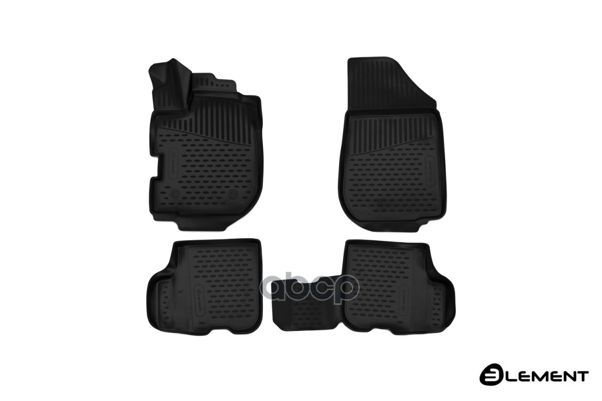 Коврики 3D в салон для RENAULT Sandero Stepway (II) 2013-2018 (с ручкой для дистанционного открытия лючка бензобака), хб., 4 ...