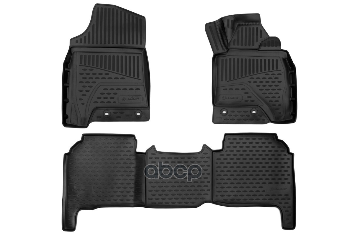 Коврики 3D в салон для TOYOTA Land Cruiser 200 рест. 2012-н.в., правый руль, 3шт. (черный, полиуретан) / Тойота Ленд крузер E...