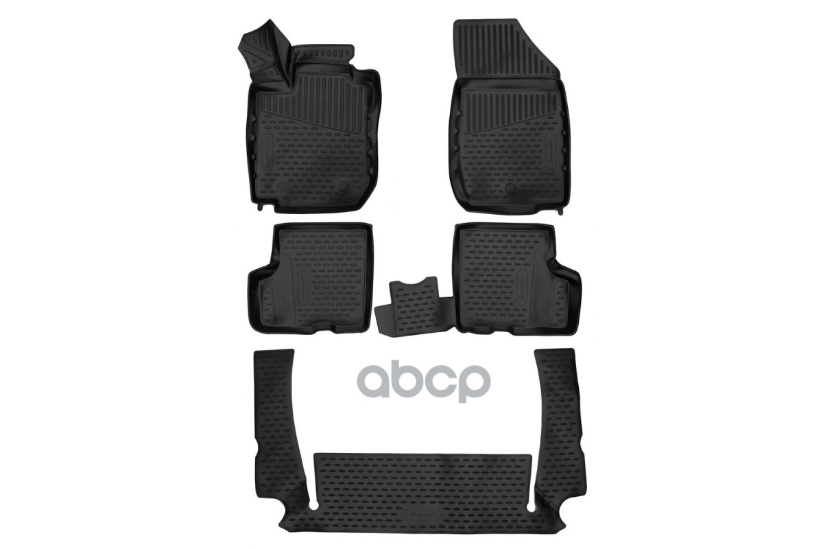 Коврики 3D в салон для LADA (ВАЗ) Largus 2021-, 7 мест, 5шт. (полиуретан) / Лада Ларгус ELEMENT арт. ELEMENT3DA0N1217210k