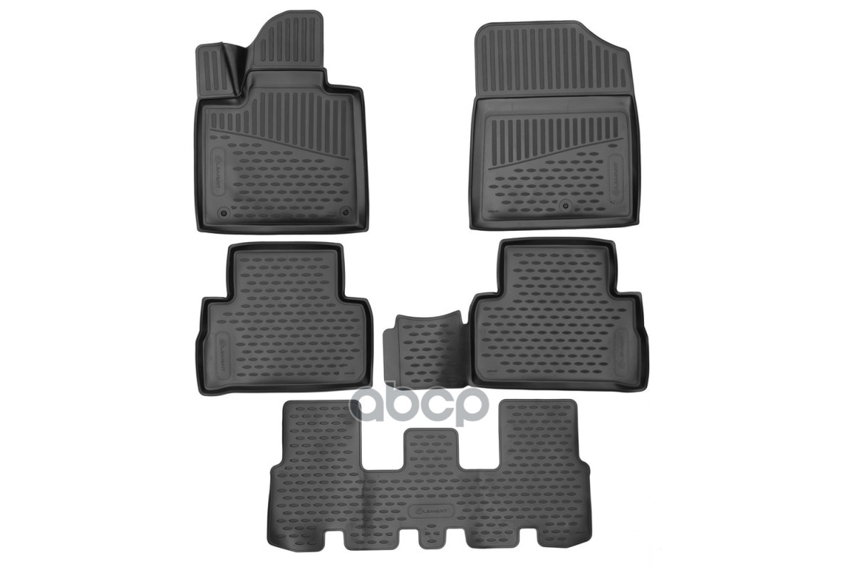 Коврики 3D в салон для HYUNDAI Santa Fe, 2021-, 7 мест, Внед., 5шт. / Хендай Санта Фе ELEMENT арт. ELEMENT3DA0N1697210k
