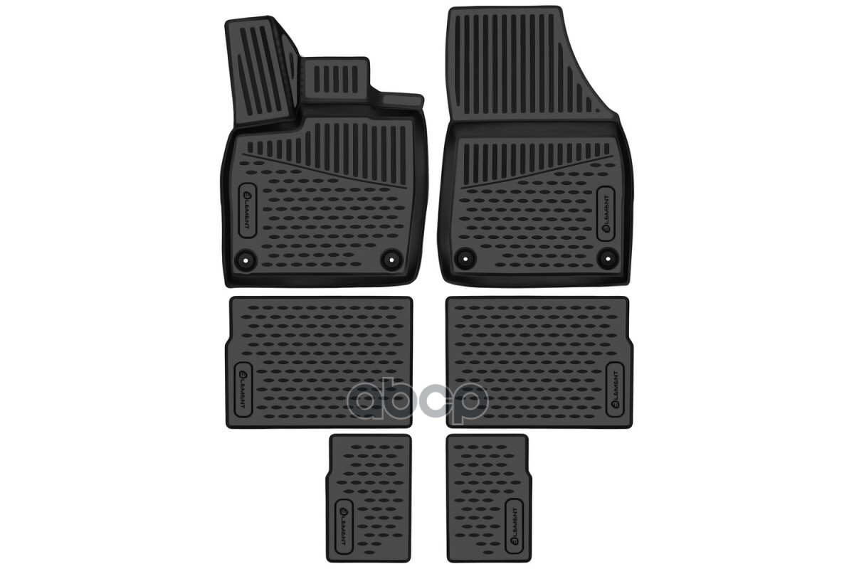 Коврики 3D в салон для VOLKSWAGEN ID.6 (I) 2021-, 7 мест, 6шт. (полиуретан) / Фольксваген Ид.6 ELEMENT арт. ELEMENT3DA67269210k