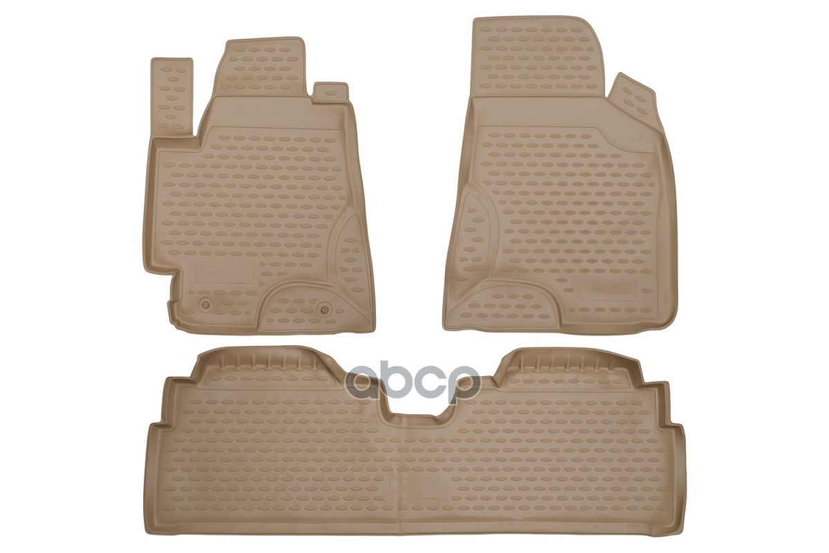 Коврики в салон TOYOTA Highlander (I, ХU20), 2001-2007, 3 шт. бежевый (полиуретан) / Тойота Хайлендер ELEMENT арт. NLC.48.44.212