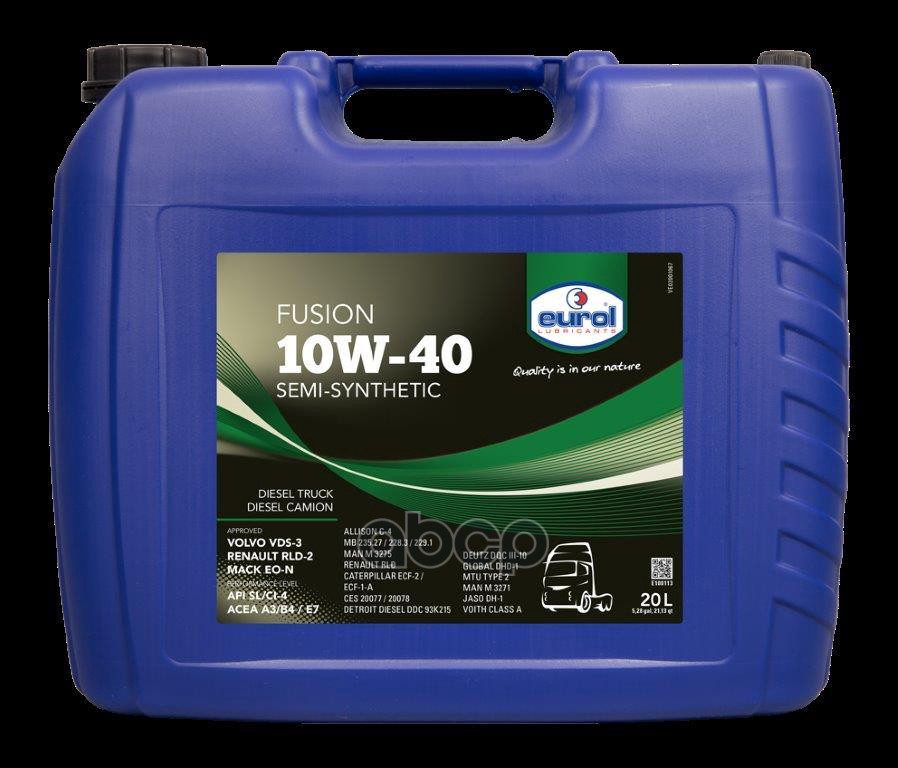 EUROL Масло Моторное Eurol Fusion 10W-40 Synthetic Sl/Ci-4+ 20Л