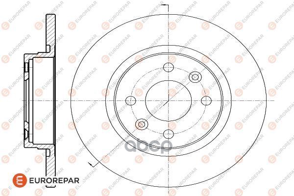 Диск Тормозной  К-Т. 2 Шт. (Цена За 1 Шт.  Заказывать 2 Шт.) Передн. Не Вент. (Без Abs) Renault Loga EUROREPAR арт. 1618870580