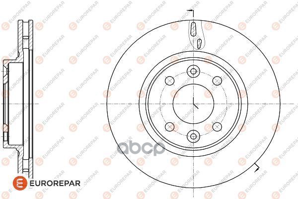 Диск тормозной  к-т. 2 шт. (цена за 1 шт.  заказывать 2 шт.) передн. вент. (без ABS) RENAULT Logan 2 EUROREPAR арт. 1623828180