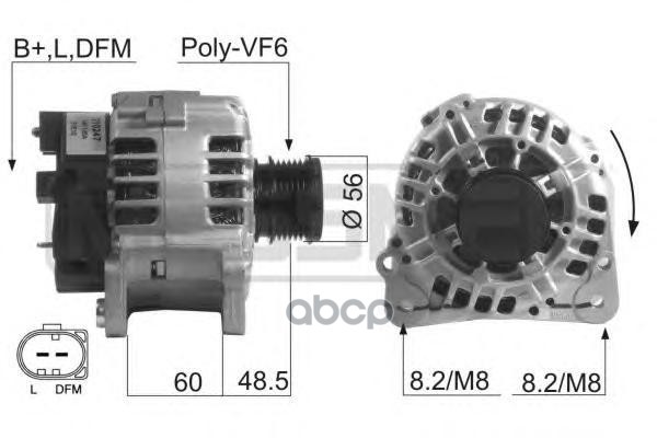 Генератор AUDI/VW 98-05 120A 210247 Era арт. 210247